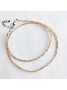 Pink Moonstone faceted bead  necklace NEW